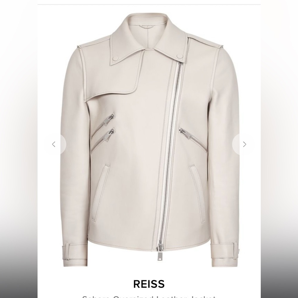 Reiss Oversized Leather Jacket